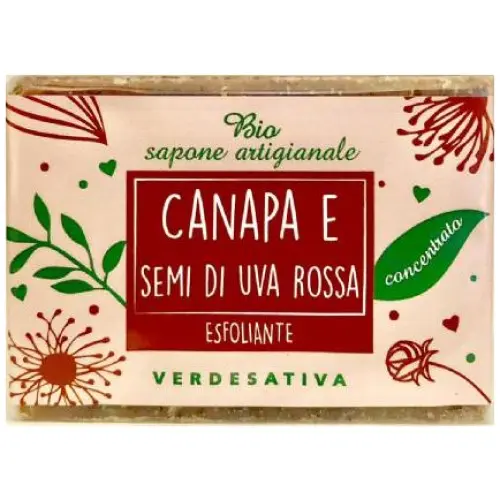 SAPONE BIO CANAPA E SEMI DI UVA ROSSA VERDESATIVA